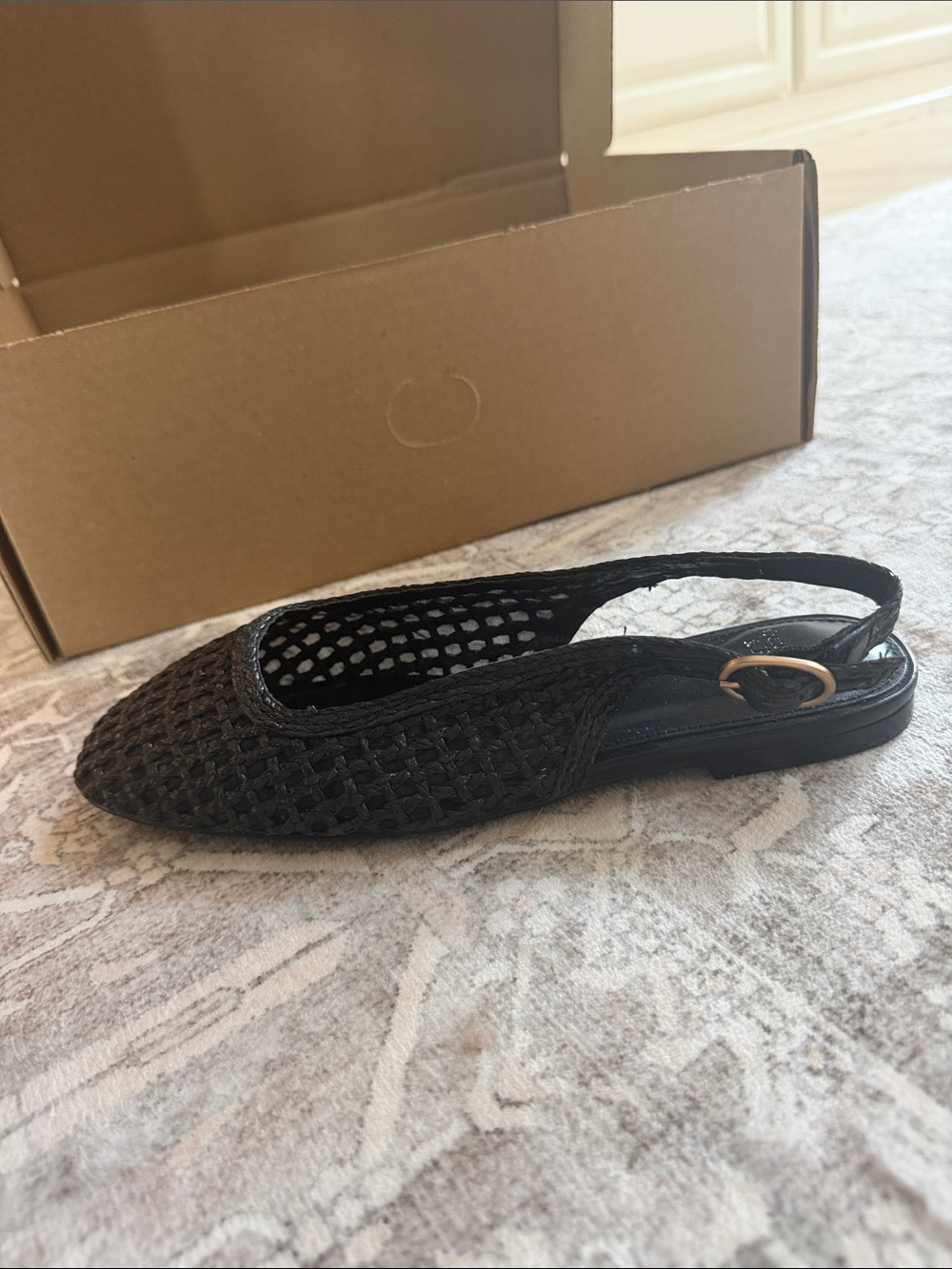 Abercrombie & Fitch Black Woven Slingback Mules - Picture 3 of 3
